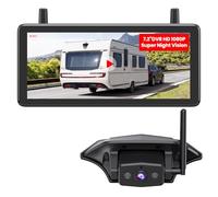 AUTO-VOX Wireless Reversing Camera Kit: HD 1080P 7.2" Reverse Camera with DVR System, Stable Signal, IR Night Vision, 3-Channels Wide Angle Rear View Camera for Motorhome/Caravan/Trailer/Fifth Wheels