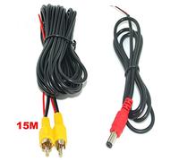 Auto Wayfeng WF® 15 Meters RCA Video Cable with Power Line For Car Parking Rearview Rear View Camera Connect Car Monitor DVD Trigger Cable