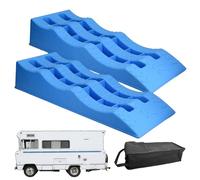 Auto Wheel Blocks - PP 24x8.2x4.7in Heavy-Duty 2pcs Caravan Leveling Blocks | Trailer Wheel Chocks with Non-Slip, 3-Step Levelling, Travel Trailer Accessories | Car, RV