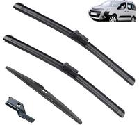 Auto Windscreen Wipers for Peugeot Partner 2 2008-2017 26in+16in+14in, Complete Front Window Wiper and Rear Wiper Windscreen Wipers Blade Set,L-A/Lhd