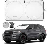 Autoamerics 1-Piece Windshield Sun Shade Foldable Car Front Window Sunshade for Most Sedans SUV Truck - Best Car Heat Shield Reflector Cover - Blocks Max UV Rays and Keeps Your Vehicle Cool - Medium