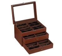 AUTOARK Leather & Velvet Clear Lid 24 Piece Eyeglasses Storage and Sunglass Glasses Display Drawer Lockable Case Organizer,Coffee,MKAW045