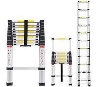 AutoBaBa DIY Multi-Purpose Aluminium Telescopic Ladder Extension - Portable Foldable 3.2M Telescopic Ladder for Home Office Outdoor
