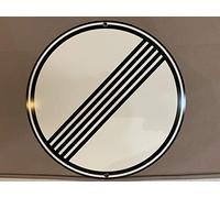 Autobahn No Speed Limit German Tin Sign Round Metal Wall Decor, 12" Diameter
