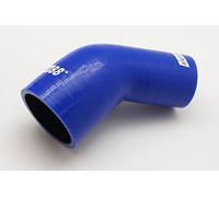 Autobahn88 Automotive Silicone Hose Bend, 45-Deg Elbow Reducer Coupler, ID=2.38" to 2.75" (60 to 70mm), Leg Length 3.13" (80mm), Wall Thickness= 0.16" (4mm), 3-Ply, Blue