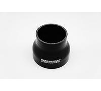 Autobahn88 Automotive Silicone Hose Bend, Reducer Coupler, ID=2.38" to 3" (60 to 76mm), Length 3.3" (85mm), Wall Thickness= 0.16" (4mm), 3-Ply, Black