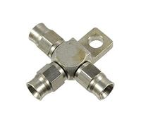 Autobahn88 Stainless Steel Brake Hose End Fitting - AN3 JIC3 3/8" - 24UNF Female Tee Fitting - with Locating Lug Mount