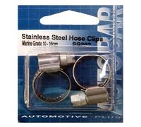 Autobar 10-16mm Marine Grade Stainless Steel Hose Clips Twin Pack 2 Pack