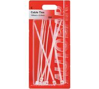 Autobar 294 Pack of 8 Multi Purpose Cable Ties 100mm x 2.5mm - Perfect for Home, Garage, Office & Workshop - White