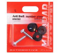 Autobar Anti Theft Number Plate Screws Black Twin Pack 2 Pack Black