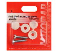 Autobar Anti Theft Number Plate Screws White Twin Pack 2 Pack White