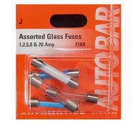 Autobar Assorted 1/2/5/10 & 20 Amp Glass Fuses 5 Pack 5 Pack