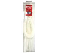Autobar B334 100 Pack White Cable Ties in Reusable Box 295 MM X 4.8 MM
