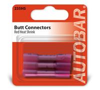 Autobar Heat Shrink Butt Connectors Red 3 Pack 3 Pack Red