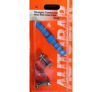Autobar Plastic Straight Hose Connector 8mm With Clips Automotive Fuel Air Water Pipe
