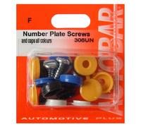 Autobar Screw & Cap Car Number Plate Fixings All Colours