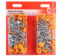 Autobar Screw & Cap Car Number Plate Fixings Yellow 100 Pack 100 Pack Yellow