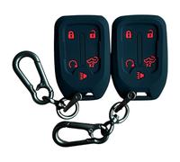 Autobase Silicone Chevrolet Key Fob Cover 2Pc 2023 2022 2021 2020 2019 GMC Sierra Chevy Silverado 1500 2500HD 3500HD, 5 Button Remote Protector Chevy Key Fob Cover Protective Shell Replacement (Black)