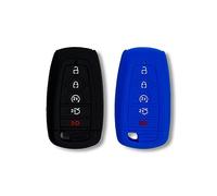 Autobase Silicone Key Fob Cover for Ford Fusion F150 F250 F350 F450 F550 Edge Explorer Mustang F-150 Raptor | Car Accessory | Key Protection Case 2 Pcs (Black)