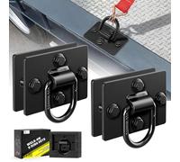 AUTOBOTS 1/2" D Rings for Trailers Heavy Duty Trailer Tie Down Anchor Max 12,000 Lbs, Forged Steel Bolt on D Ring,Large Utility Trailer Accessories Hooks 2 Pack Black