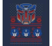 Autobots Classic Ugly Knit Women's Christmas T-Shirt - Navy - L