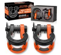 AUTOBOTS Tigertooth Split D Ring Shackles 45,000lb Break Strength, 3/4”Shackle D Rings Heavy Duty with 7/8 Pin for Tow Strap Winch Offroad Vehicle Recovery Accessories Orange