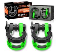 AUTOBOTS Tigertooth Split D Ring Shackles 45,000lb Break Strength, 3/4”Shackle D Rings Heavy Duty with 7/8 Pin for Tow Strap Winch Offroad Vehicle Recovery Accessories Green