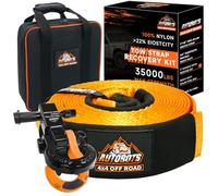 AUTOBOTS Tow Strap Heavy Duty 3" x 30 ft (35,000 lbs) with Split Shackle Hitch Receiver Hooks Winch Recovery Rope Towing Strap,Offroad Recovery Kit for Jeep Truck Vehicle