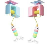 Autobounce Ceiling Cat Teaser,Ceiling Cat Teaser,Automatic Interactive Toy For Bored Indoor Adult Cats,With Self Adhesive Suction Cup Door Ceiling Hanging,Toys For Indoor,Blue + Pink
