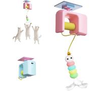 Autobounce USB-C Ceiling Cat Teaser, [NEW]Ceiling Cat Teaser with Self Adhesive,Interactive Electric Cat Toy with Self Adhesive Suction Cup Indoor Door Frame Hanging,Pink