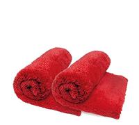 Autobright Edgeless Detailing Microfibre High Grade 500GSM 40x40, 2 Pack (5 Colours Available) (Red)