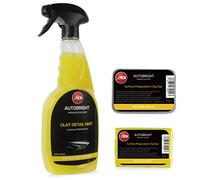Autobright Pre Cleaning Car Wax Polishing Clay Mist 750ml & 100g Yellow Medium Clay Bar Smooth Finish Detailing Kit
