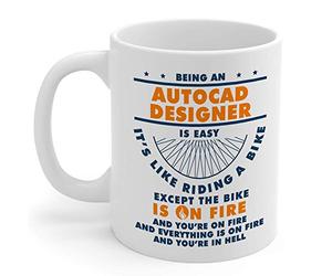 Autocad Designer Gifts 11oz White Ceramic Coffee Cup - Men and Women Autocad Designer Mug