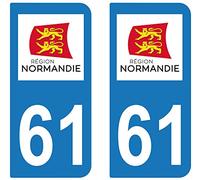 Autocollant Sticker plaque Immatriculation 61