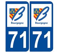 Autocollant Sticker plaque Immatriculation 71 Ancienne Région