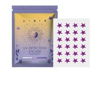 Autocollants de détection UV, autocollants UV pour écran solaire,Ensemble 24 UV Rappel de détection - Fournitures soins personnels, rappel étoilé en forme d'étoile Rappel de