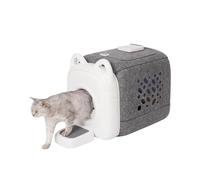 AutoComb Automatic Cat Self Groomer, 360° Surround Skin Friendly Grooming Tool For Cats, Self Cat Brushes with biomimetic cat tongue brush for Long or Short Haired & Smart feeder, White