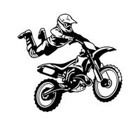 Autocycle Wall Decal Boy Bedroom Wall Decor Motorcycle Freestyle Jump Biker Extreme Sports Stickers Vinyl Art Wallpaper Extra Large - 75x79cm