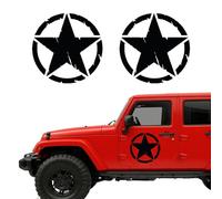 Autodomy 4x4 Off Road Military Star Destroyed US Army Stickers Pack 2 Units for Car (Black, 25 Cm)