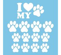 Autodomy Adhesive Stickers Vinyl Dog Paw Prints 13 Units | Paw Print Car Stickers Outdoor Use | Paws Board Car Sign Resistant to Rain, Sun, and Car Wash (White)