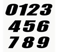 Autodomy Motorcycle Motocross Number Start Number Stickers Pack of 2 | Motocross Numbers for Motorbike Quad ATV Resistant to Rain and Sun (Black)
