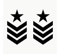 Autodomy Pack 2 Units 4x4 Off Road Military Peaks Star Stickers | 4x4 Off Road US Army 23x12,7 cm | Black Vinyl Stickers Stars for Car and Motorbike Resistant Rain and UV