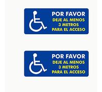 Autodomy Pack 2 Units Disabled Car Stickers | Disabled Sticker Please allow at least 3 metres for Access | Disability Sticker for Cars 17x7 cm External Use | Disabled Stickers Van (Blue)