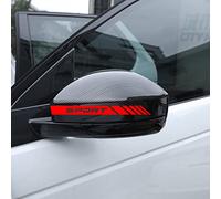 Autodomy Pack 6 Units Car Rear View Mirror with Striped and Arrows Design | Rear View Mirror Adhesive with Different Widths | Universal Car Mirror Stickers (Red)