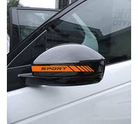 Autodomy Pack 6 Units Car Rear View Mirror with Striped and Arrows Design | Rear View Mirror Adhesive with Different Widths | Universal Car Mirror Stickers (Orange)