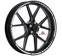 Autodomy Pack 6 Units Wheel Rim Stickers Desing Sport | Complete set for 2 Motorcycle Wheel Stripes 15" to 19" Resistant Rain and UV | Motorbike Stickers White