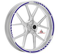 Autodomy Pack 6 Units Wheel Rim Stickers Desing Sport | Complete set for 2 Motorcycle Wheel Stripes 15" to 19" Resistant Rain and UV | Motorbike Stickers Blue