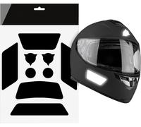 Autodomy Reflective Motorbike Helmet Stickers 9 Units | Motorcycle Helmet Stickers with Racing Design Weatherproof and Sun Resistant | Reflective Black