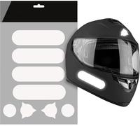 Autodomy Set of 8 Reflective Motorcycle Helmet Stickers | Universal Adhesive Strips Approved for Safety and Visibility | Motorcycle Racing Helmet Stickers Desing