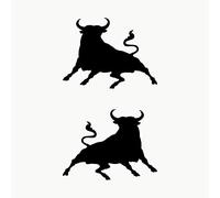 Autodomy Spanish Bull Jumping Bull Stickers Pack 2 Units for Car or Motorcycle 10x7 cm | Spanish Bull Car Sticker Resistant to Rain and Sun (Black)